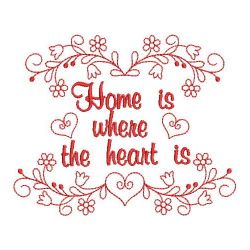 Redwork Home Is Where The Heart Is 01(Sm) machine embroidery designs