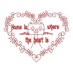 Redwork Home Is Where The Heart Is 03(Md) machine embroidery designs