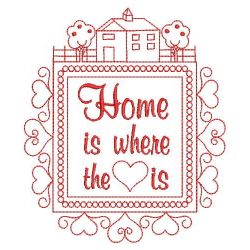 Redwork Home Is Where The Heart Is 04(Md) machine embroidery designs