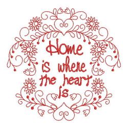 Redwork Home Is Where The Heart Is 05(Md) machine embroidery designs