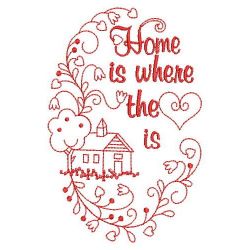 Redwork Home Is Where The Heart Is 08(Lg) machine embroidery designs