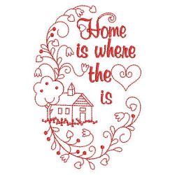 Redwork Home Is Where The Heart Is 08(Lg) machine embroidery designs