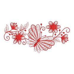 Redwork Rippled Butterflies 1 04(Sm) machine embroidery designs