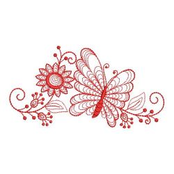 Redwork Rippled Butterflies 1 09(Md) machine embroidery designs
