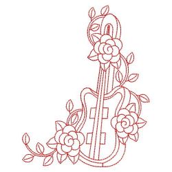 Redwork Flower Musical Instruments 03(Sm) machine embroidery designs