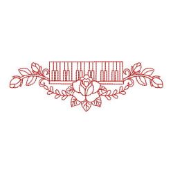 Redwork Flower Musical Instruments 04(Sm) machine embroidery designs