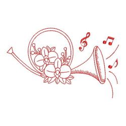 Redwork Flower Musical Instruments 05(Md) machine embroidery designs