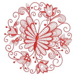 Redwork Rippled Butterflies 2 06(Sm) machine embroidery designs