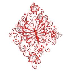 Redwork Rippled Butterflies 2 08(Lg) machine embroidery designs
