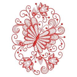 Redwork Rippled Butterflies 2 09(Lg)