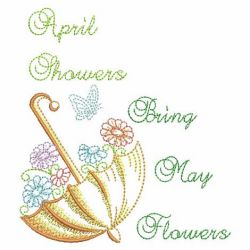 April Showers Bring May Flowers 12(Lg) machine embroidery designs