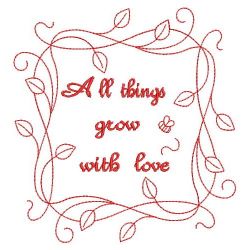 Redwork All Things Grow With Love(Sm) machine embroidery designs