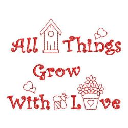 Redwork All Things Grow With Love 02(Lg)