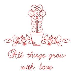 Redwork All Things Grow With Love 03(Sm)