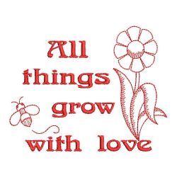 Redwork All Things Grow With Love 05(Sm)