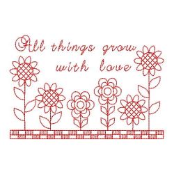 Redwork All Things Grow With Love 06(Sm) machine embroidery designs
