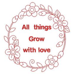 Redwork All Things Grow With Love 07(Md)
