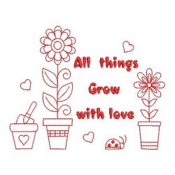 Redwork All Things Grow With Love 09(Sm) machine embroidery designs