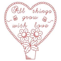 Redwork All Things Grow With Love 11(Md) machine embroidery designs