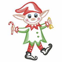 Vintage Christmas Elf 02(Md) machine embroidery designs