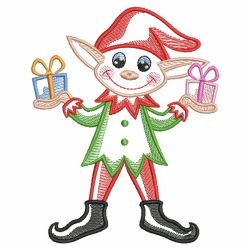 Vintage Christmas Elf 09(Md) machine embroidery designs