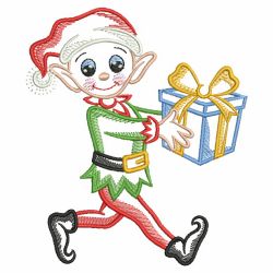 Vintage Christmas Elf 10(Md) machine embroidery designs
